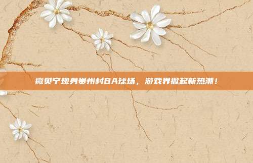 撒贝宁现身贵州村BA球场，游戏界掀起新热潮！