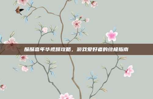 酥酥嘉年华视频攻略，游戏爱好者的终极指南