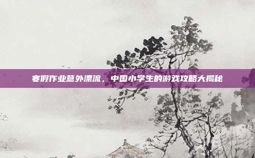 寒假作业意外漂流,中国小学生的游戏攻略大揭秘