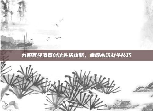 九阴真经清风剑法连招攻略,掌握高阶战斗技巧