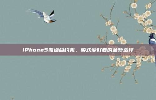 iPhone5联通合约机，游戏爱好者的全新选择