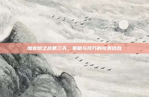 加农炮之战第三天，策略与技巧的完美结合