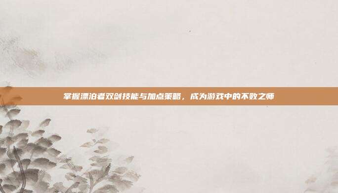 掌握漂泊者双剑技能与加点策略,成为游戏中的不败之师