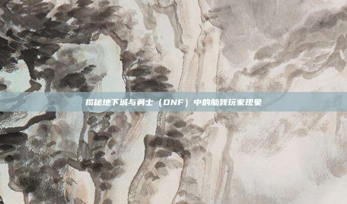 揭秘地下城与勇士(DNF)中的脑残玩家现象