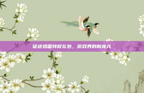 征途迅雷特权礼包,游戏界的新宠儿