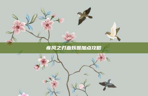 疾风之刃血妖姬加点攻略