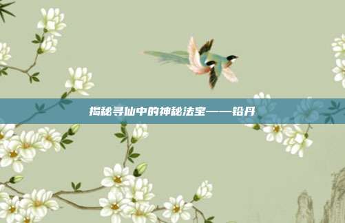 揭秘寻仙中的神秘法宝——铅丹