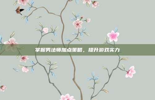掌握男法师加点策略,提升游戏实力