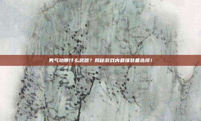 男气功带什么武器?揭秘游戏内最强装备选择!