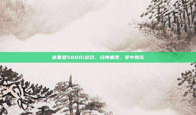 诺基亚5800i游戏,经典重现,掌中娱乐