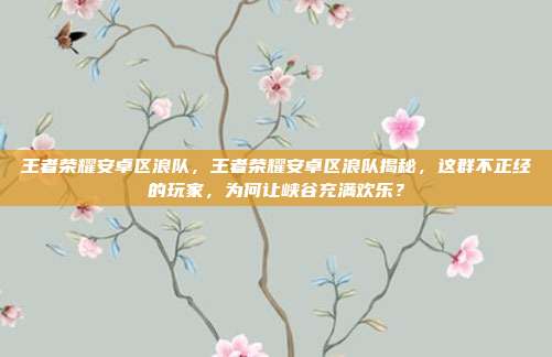 王者荣耀安卓区浪队，王者荣耀安卓区浪队揭秘，这群不正经的玩家，为何让峡谷充满欢乐？