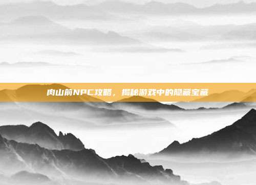 肉山前NPC攻略,揭秘游戏中的隐藏宝藏