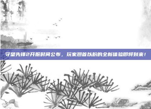 守望先锋2开服时间公布,玩家翘首以盼的全新体验即将到来!