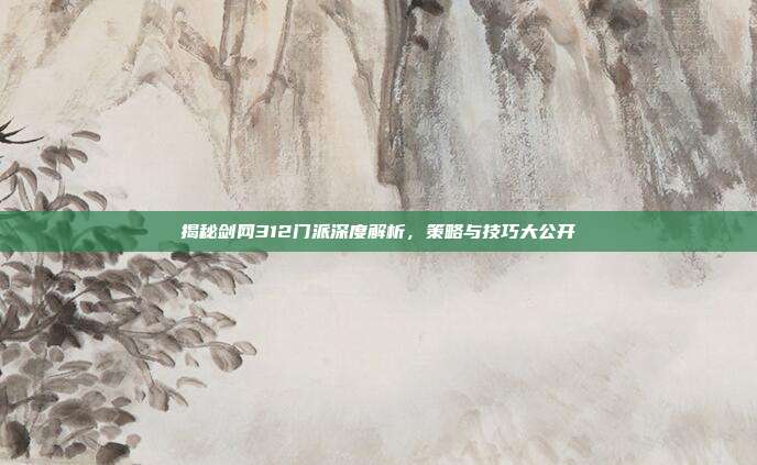 揭秘剑网312门派深度解析,策略与技巧大公开