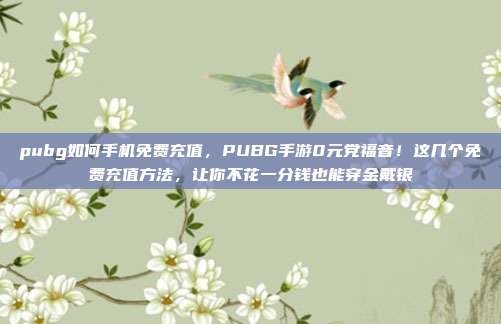 pubg如何手机免费充值，PUBG手游0元党福音！这几个免费充值方法，让你不花一分钱也能穿金戴银