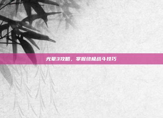 光晕3攻略,掌握终极战斗技巧