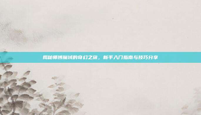 揭秘师傅魔域的奇幻之旅,新手入门指南与技巧分享