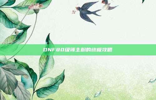 DNF80级领主粉的终极攻略