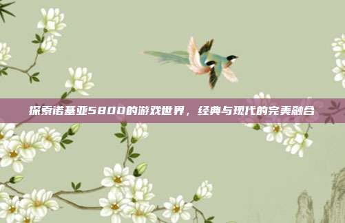 探索诺基亚5800的游戏世界,经典与现代的完美融合