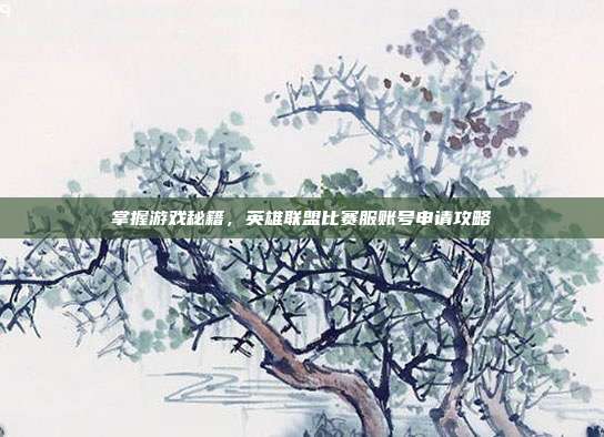 掌握游戏秘籍,英雄联盟比赛服账号申请攻略