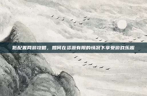 低配置网游攻略,如何在资源有限的情况下享受游戏乐趣