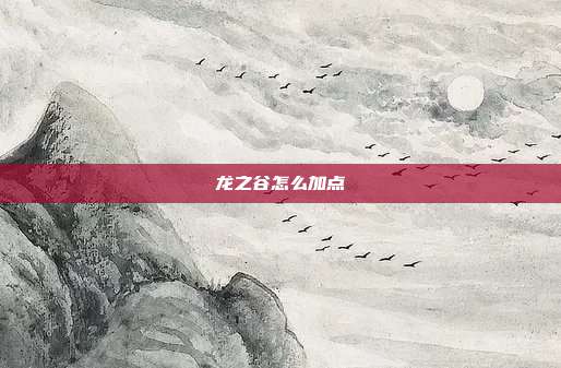 龙之谷怎么加点
