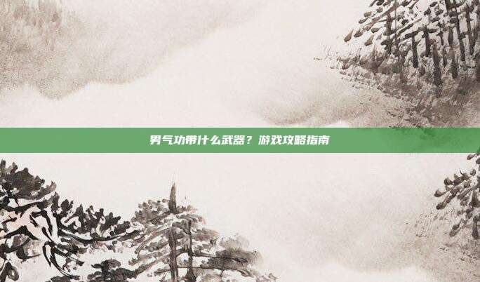 男气功带什么武器?游戏攻略指南
