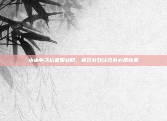 小森生活抗雾服攻略,提升游戏体验的必备装备