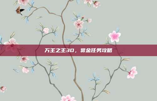 万王之王3D,赏金任务攻略
