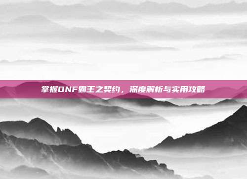 掌握DNF霸王之契约,深度解析与实用攻略
