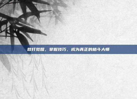 散打觉醒,掌握技巧,成为真正的格斗大师
