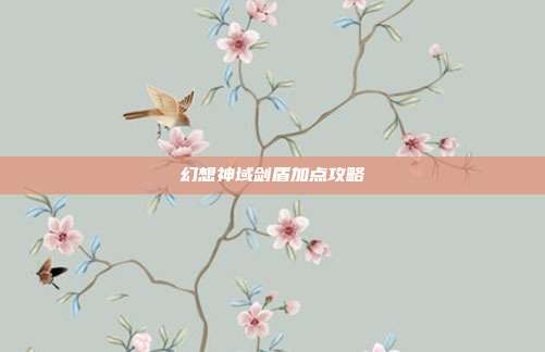 幻想神域剑盾加点攻略