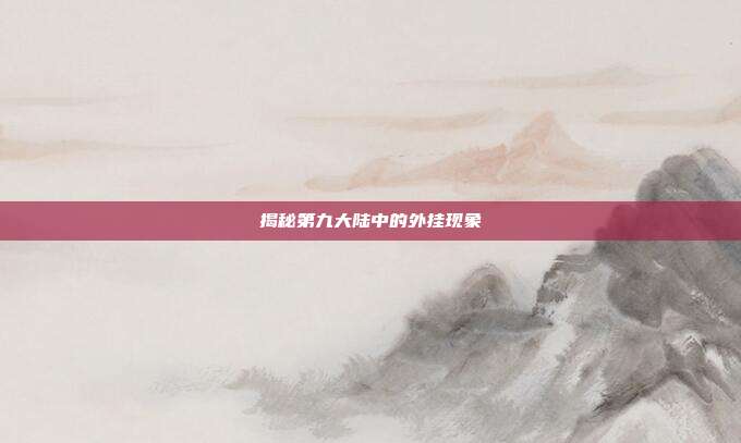揭秘第九大陆中的外挂现象