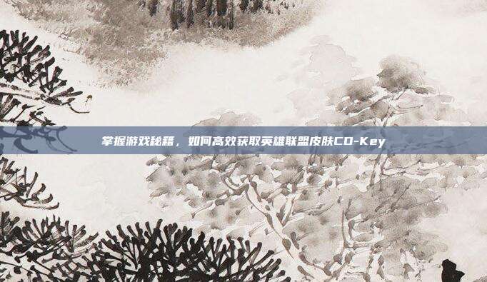 掌握游戏秘籍,如何高效获取英雄联盟皮肤CD-Key