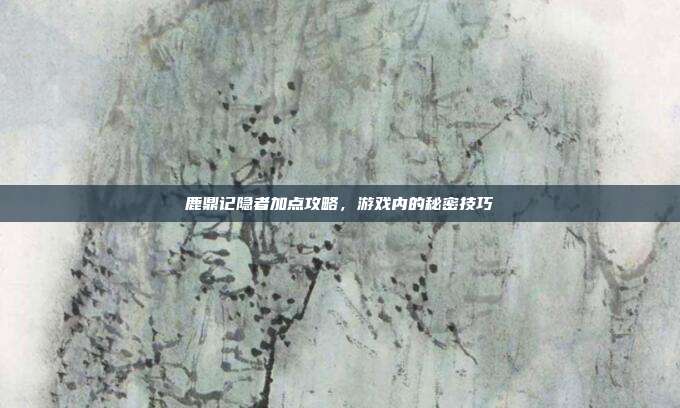 鹿鼎记隐者加点攻略,游戏内的秘密技巧