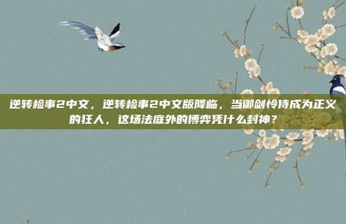 逆转检事2中文，逆转检事2中文版降临，当御剑怜侍成为正义的狂人，这场法庭外的博弈凭什么封神？