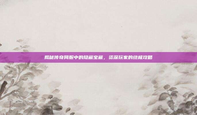 揭秘传奇伺服中的隐藏宝藏,资深玩家的终极攻略