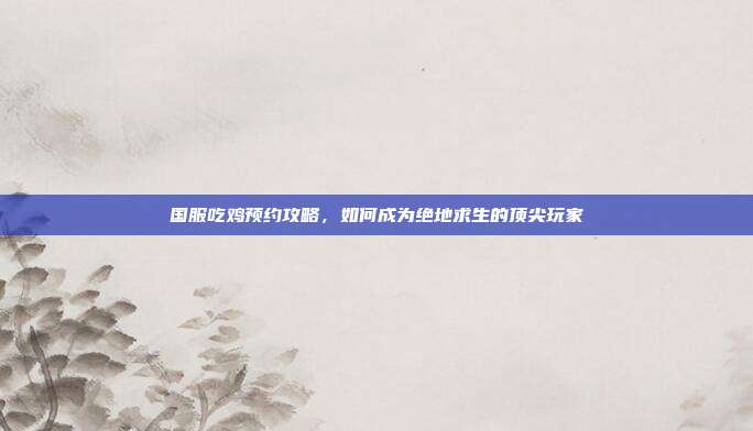 国服吃鸡预约攻略,如何成为绝地求生的顶尖玩家