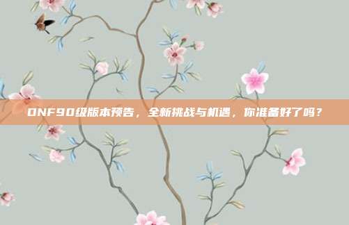 DNF90级版本预告,全新挑战与机遇,你准备好了吗?