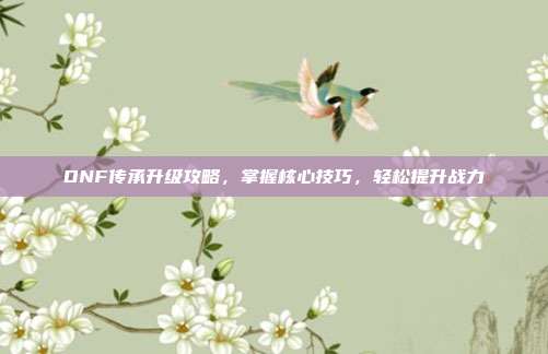 DNF传承升级攻略,掌握核心技巧,轻松提升战力