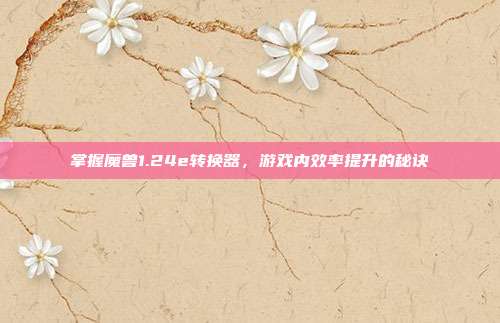 掌握魔兽1.24e转换器,游戏内效率提升的秘诀