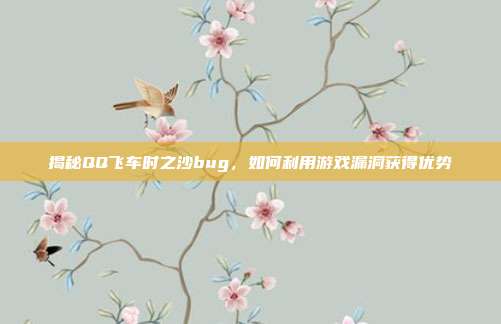揭秘QQ飞车时之沙bug,如何利用游戏漏洞获得优势