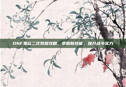 DNF鬼泣二次觉醒攻略,掌握新技能,提升战斗实力