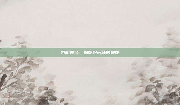 九阴真经,揭秘归元阵的奥秘