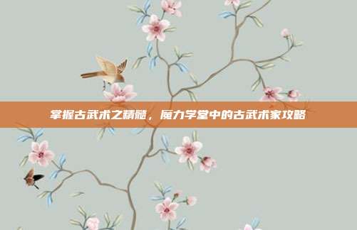 掌握古武术之精髓,魔力学堂中的古武术家攻略