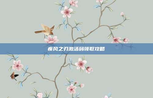 疾风之刃激活码领取攻略