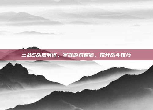三战S战法演练,掌握游戏精髓,提升战斗技巧