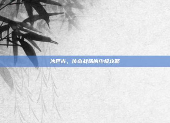 沙巴克,传奇战场的终极攻略