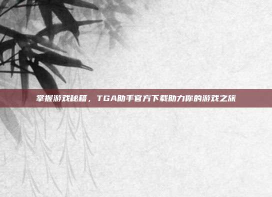 掌握游戏秘籍,TGA助手官方下载助力你的游戏之旅