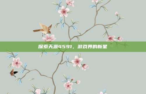 探索天源4591,游戏界的新星